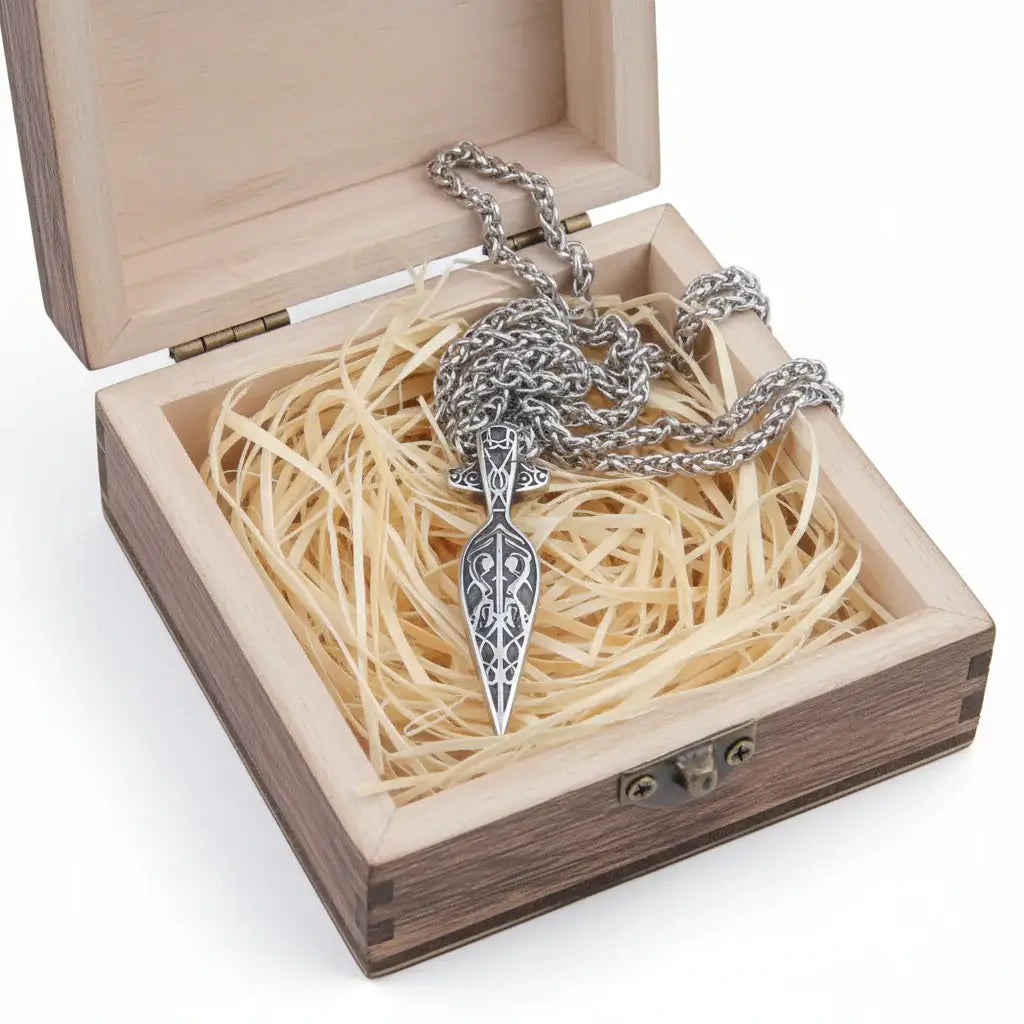 Viking sword pendant necklace for Men Norse Warrior Gift Set