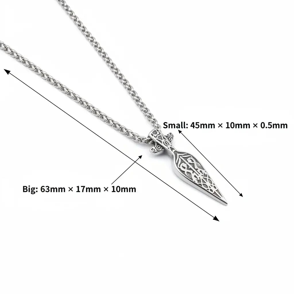 Viking sword pendant necklace for Men Norse Warrior Gift Set