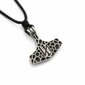 Viking Thor's Hammer necklace pendant with rope chain