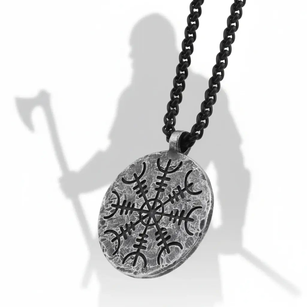 Viking rune compass necklace Norse Rune Compass Pendant for Men