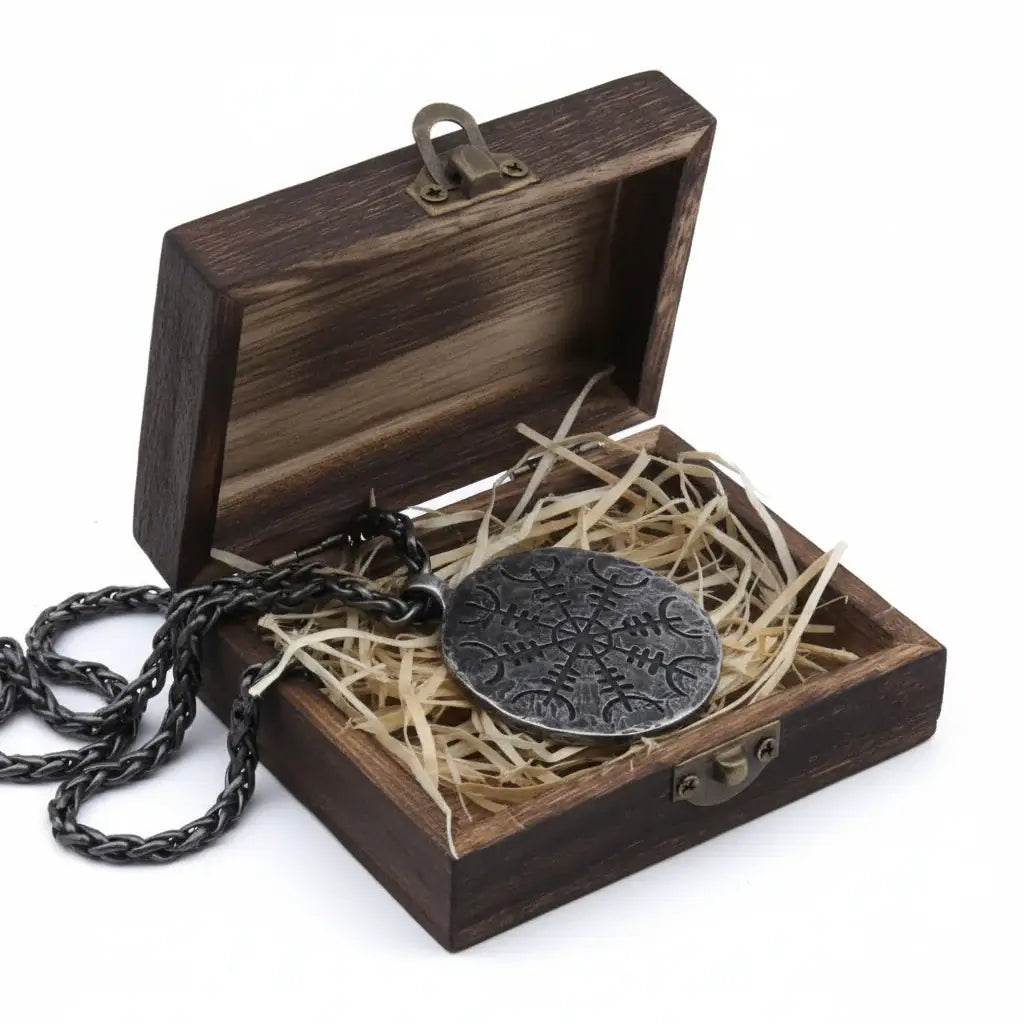 Viking rune compass necklace Norse Rune Compass Pendant for Men