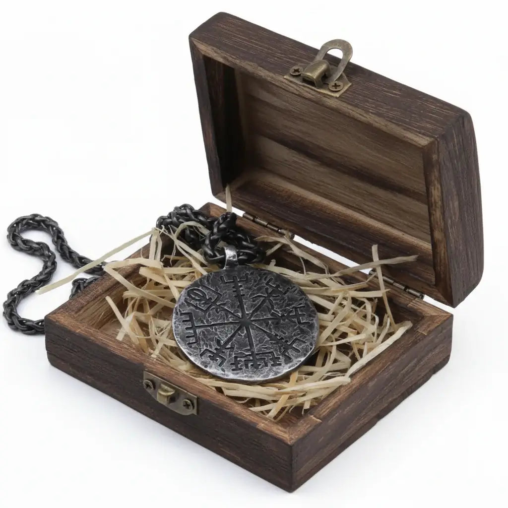 Viking rune compass necklace Norse Rune Compass Pendant for Men
