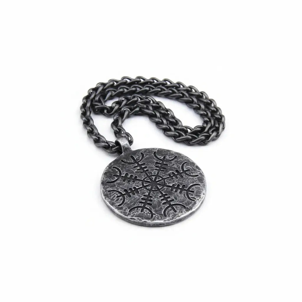 Viking rune compass necklace Norse Rune Compass Pendant for Men