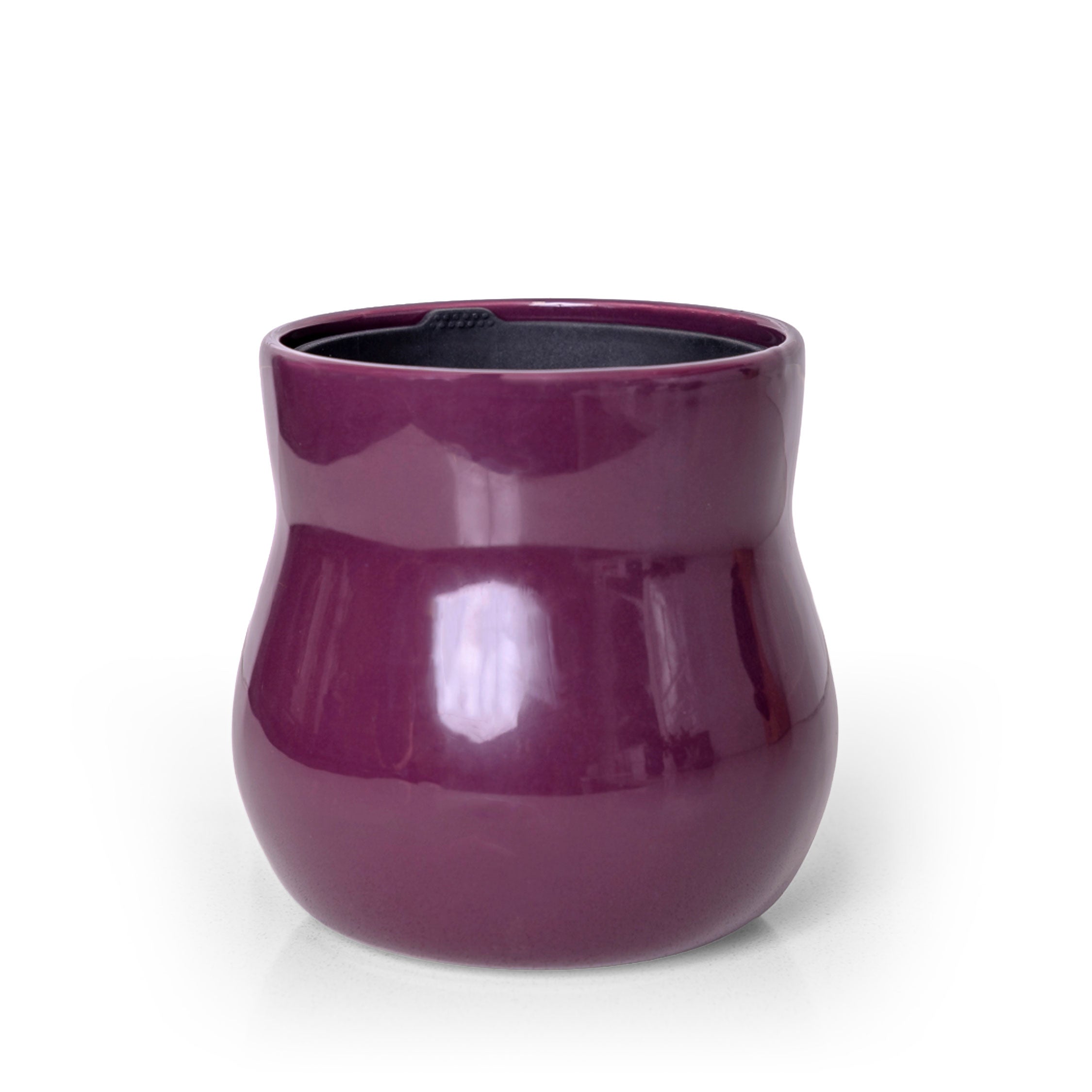 Ceramic Plant Pot with Rubber Liner - Violet Purple | Indoor Plant Pot | Wiccan Center
