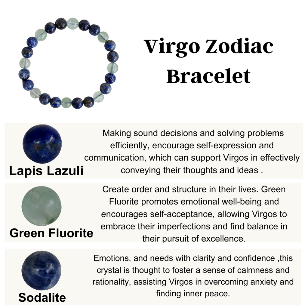 Virgo Zodiac Crystal Bracelet, Virgo Gifts | Bracelets | Wiccan Center