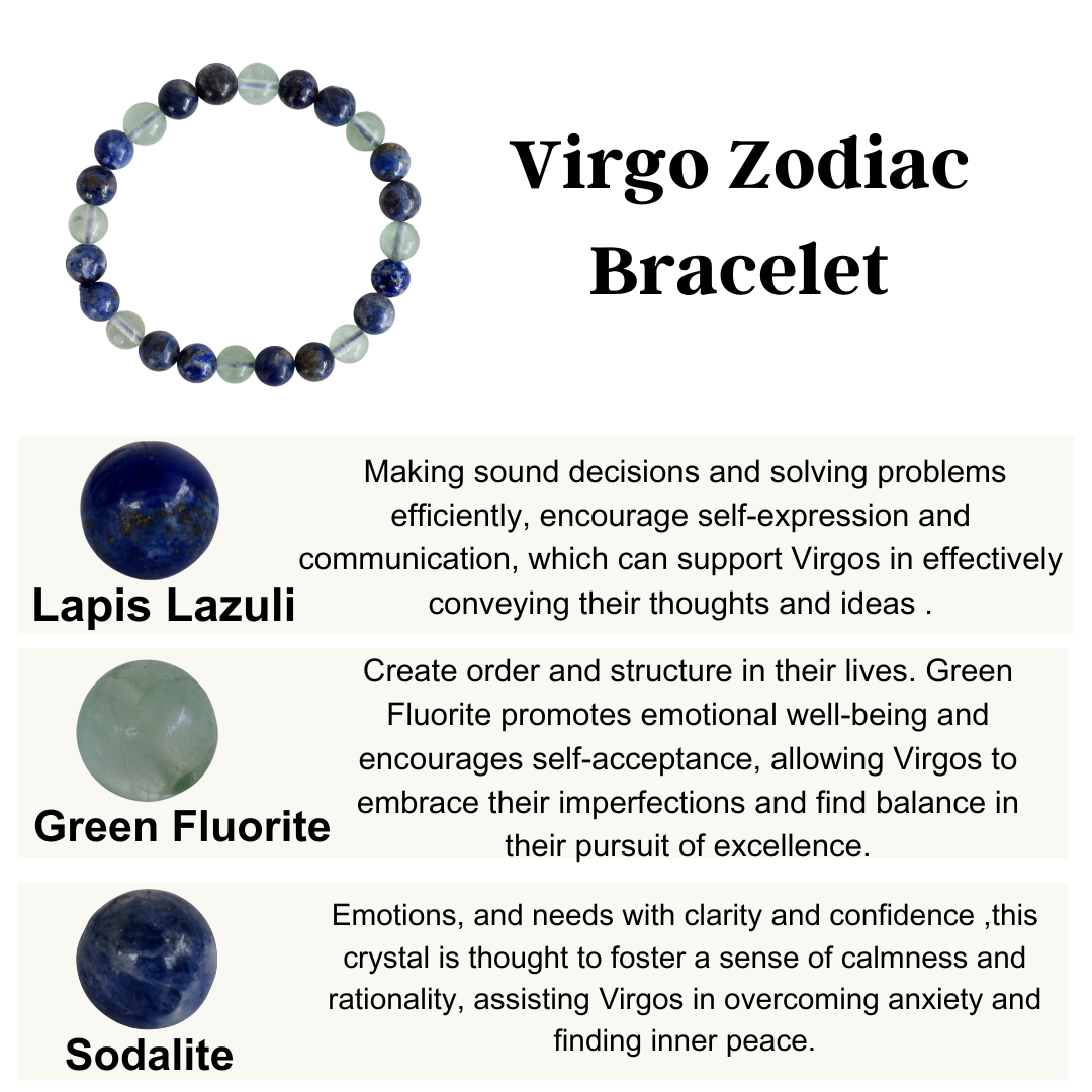 Virgo Zodiac Crystal Bracelet, Virgo Gifts | Bracelets | Wiccan Center