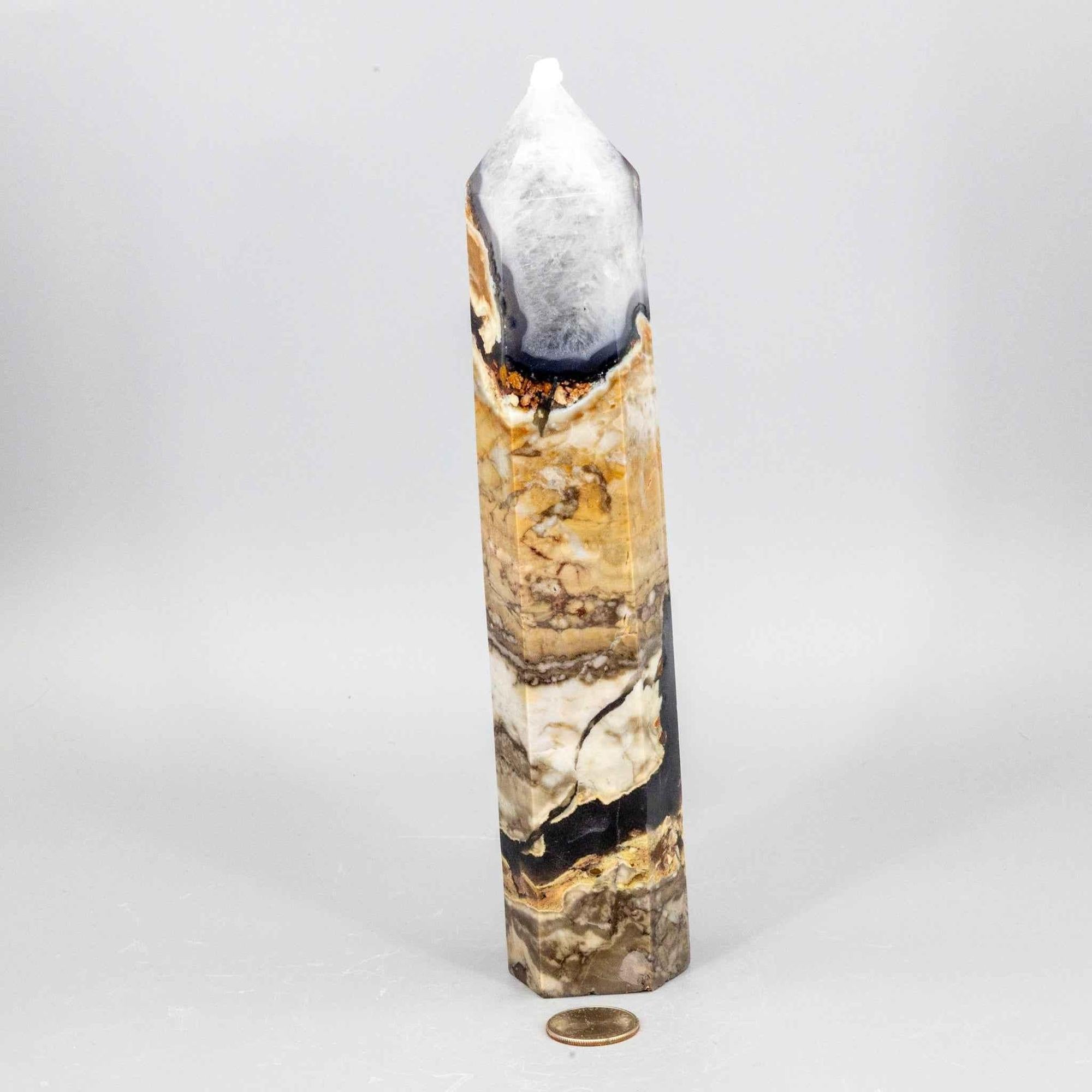 Volcano Agate Tower XL | UV Reactive Crystal Tower