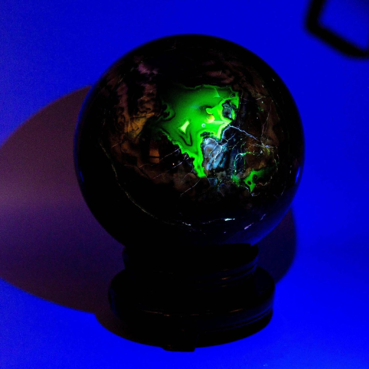 Volcano Agate UV Reactive Crystal Sphere Statement Piece | Spheres | Wiccan Center