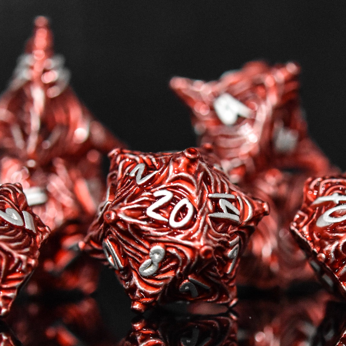 Vortex Warp Metal Dice Set - Red