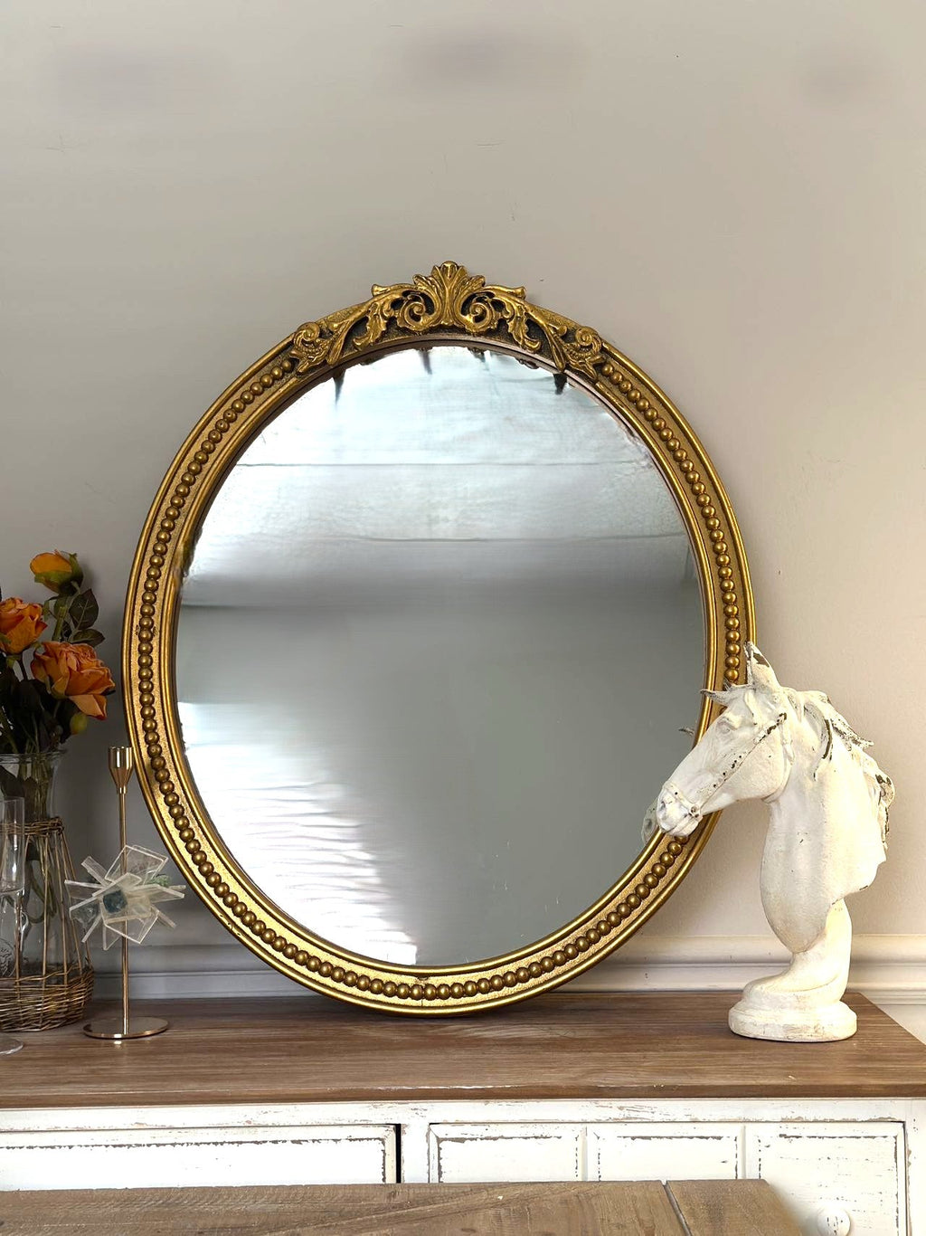 Solid Wood Frame Oval Mirror | | Wiccan Center