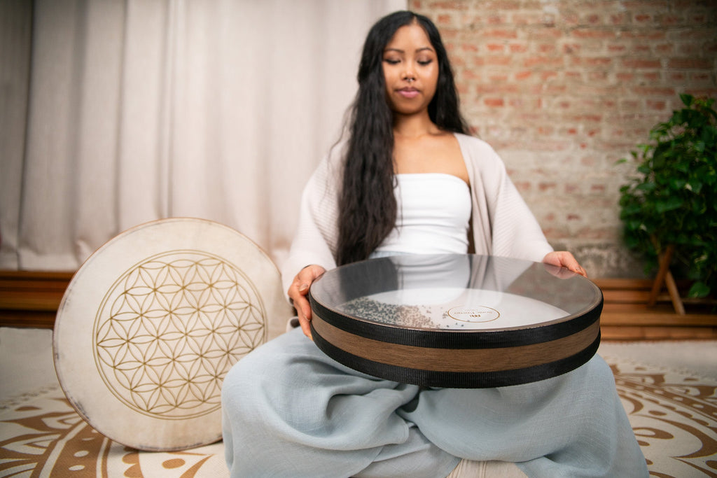 16" Wave / Ocean Drum, Woven & Synthetic Head | | Wiccan Center