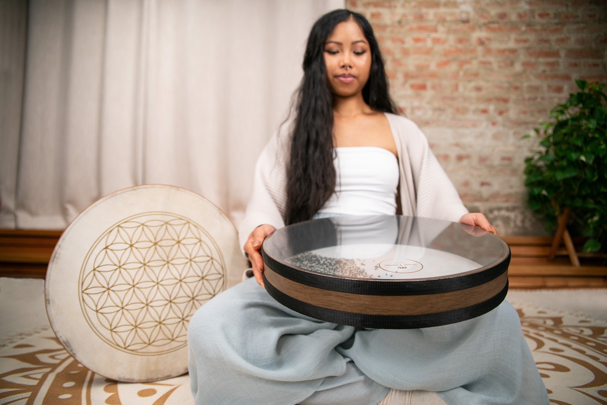 16" Wave / Ocean Drum, Woven & Synthetic Head | | Wiccan Center