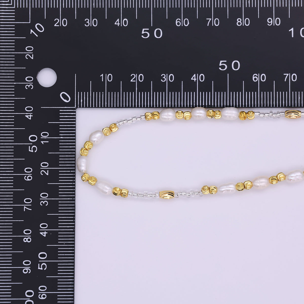 Handmade Bead Chain Necklace with Mother of Pearl 15.55 Inch with Extender | WA2586 | Necklaces | Wiccan Center