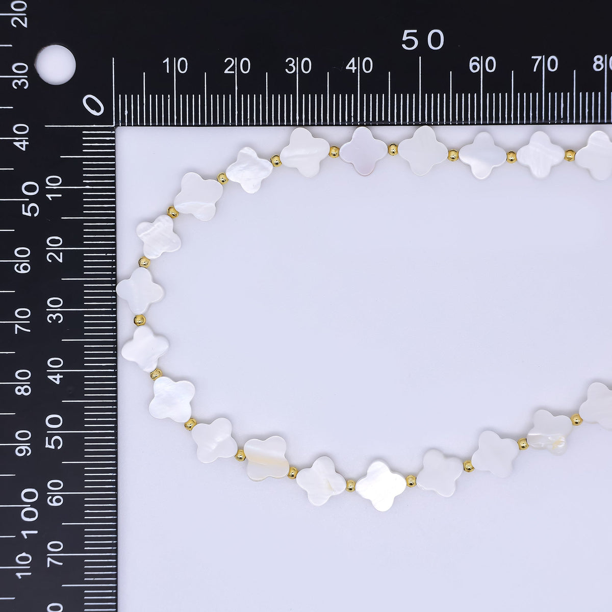 24K Gold Filled Mother of Pearl 4-Leaf Lucky Fortune Clover Necklace 17 Inch with Extender | WA-3344 | Necklaces | Wiccan Center
