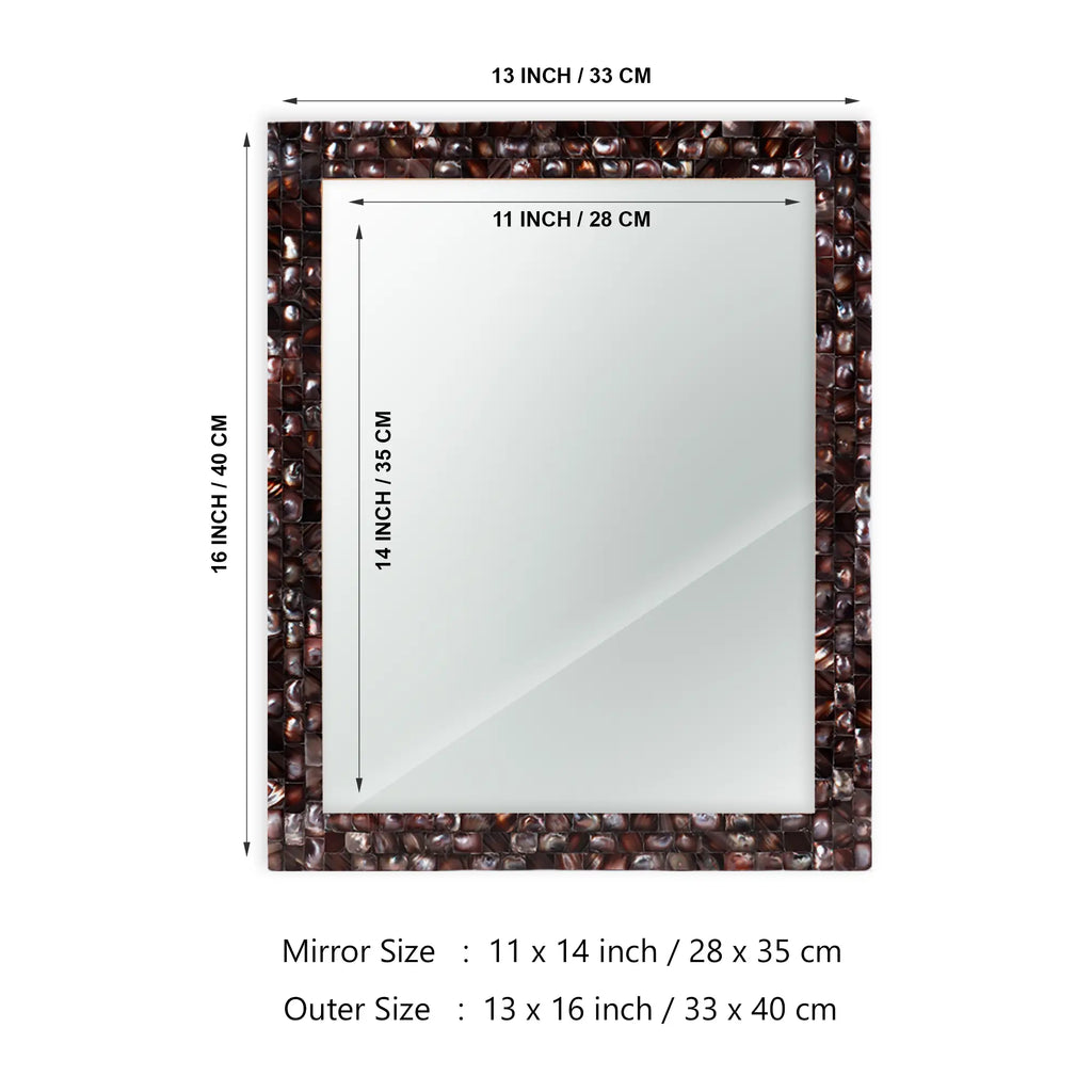 Make To Order Mother Of Pearl Grey Mirror in 7 Sizes | Mirror | Wiccan Center