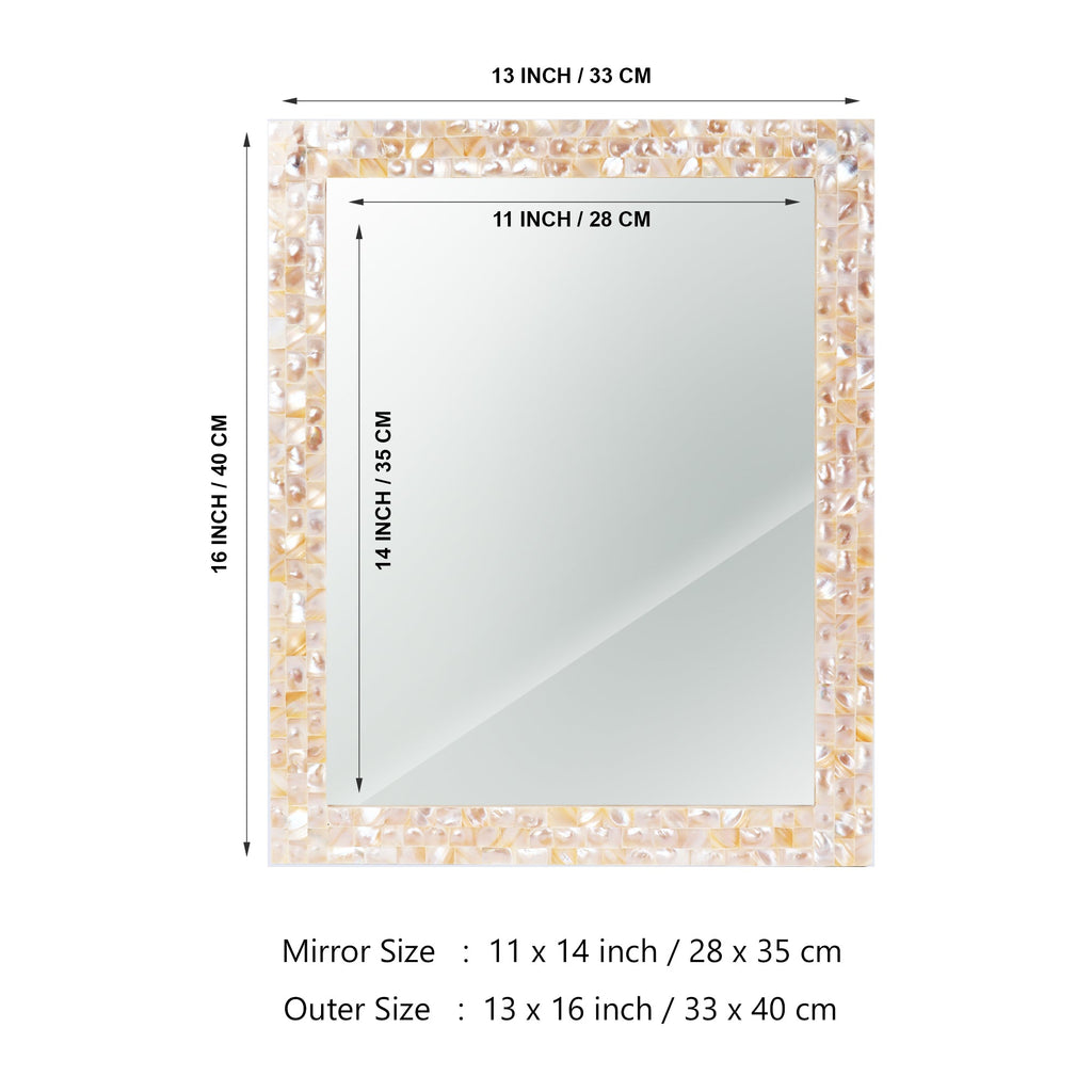 Make To Order Mother Of Pearl White Mirror in 9 Sizes | Mirror | Wiccan Center