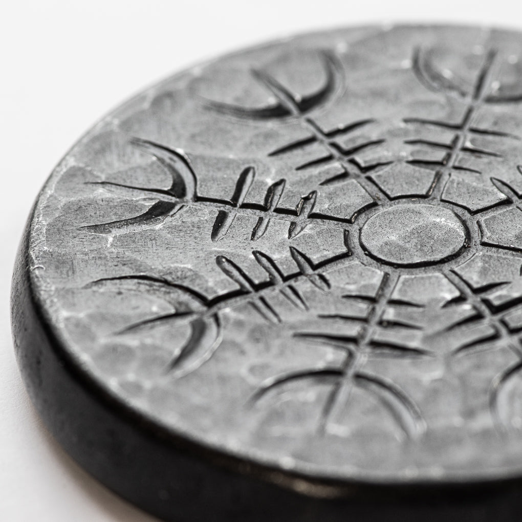Norse Dual Stave in Iron, Vegvisir and Helm of Awe | Artwork | Wiccan Center