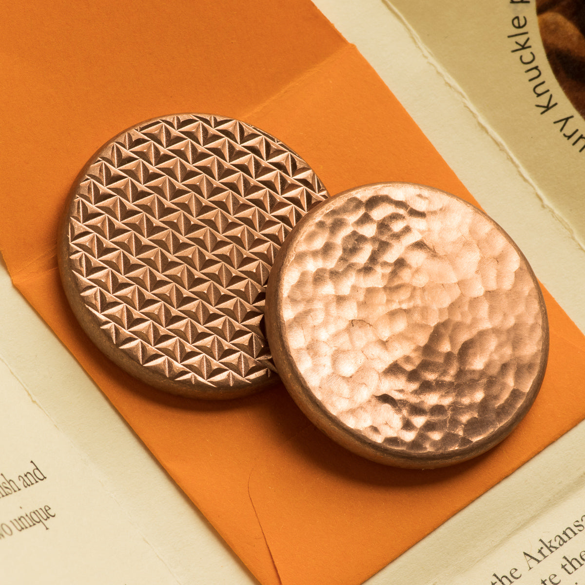 Duplex Worry Stone - Raw Copper - Hammered and Textured Combo | Artwork | Wiccan Center