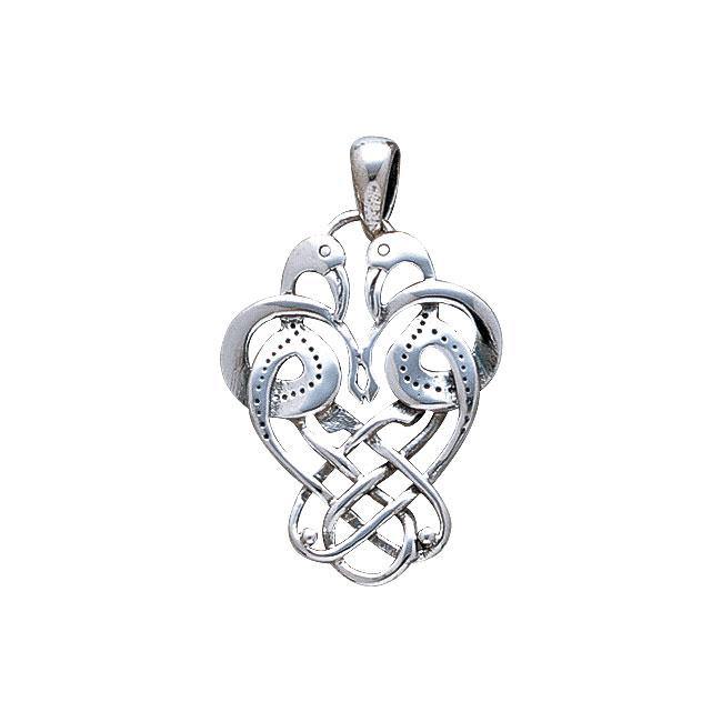 Celtic Knotwork Knots Birds Sterling Silver Pendant WP009