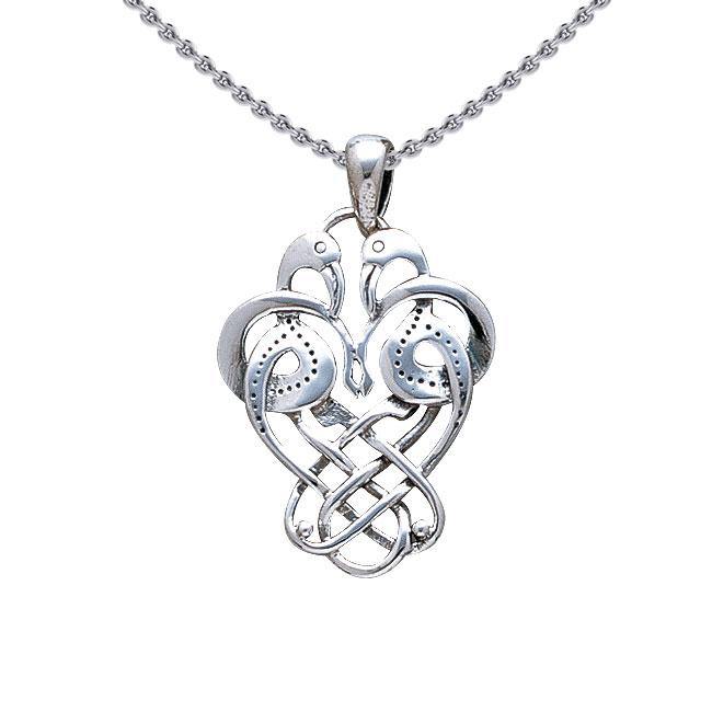 Celtic Knotwork Knots Birds Sterling Silver Pendant WP009