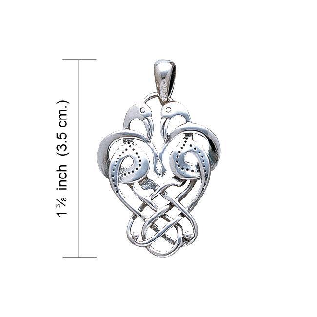 Celtic Knotwork Knots Birds Sterling Silver Pendant WP009