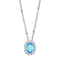 Blue Zircon Birthstone Necklace (December) | Necklace | Wiccan Center