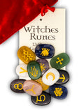 Witches Runes: 13-piece Gemstone Oracle Set | Witch Stones | Wiccan Center