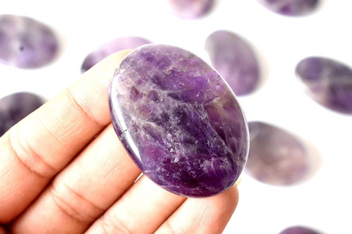 Amethyst Worry Pocket Stones | Worry & Palm Stones | Wiccan Center