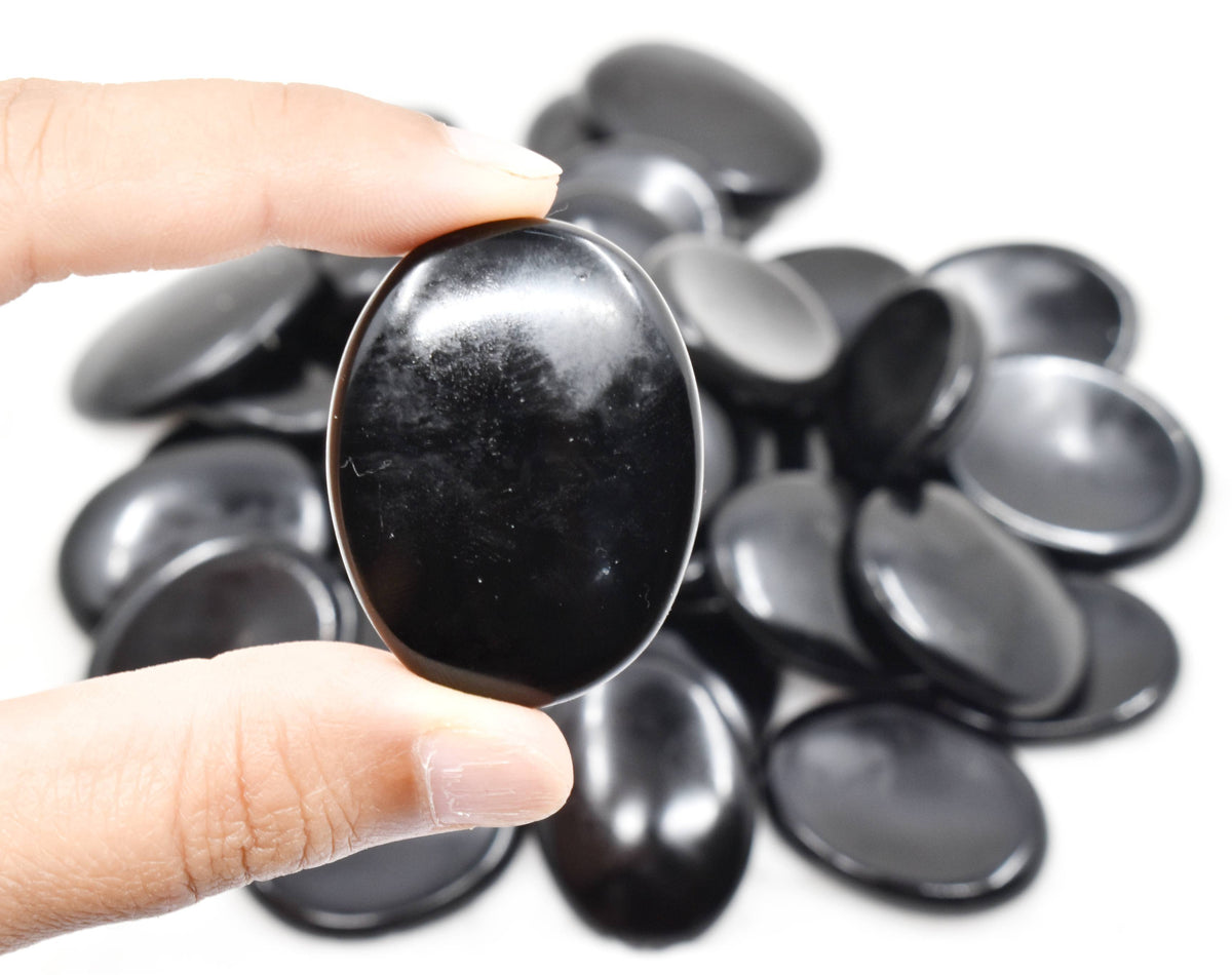 Black Tourmaline Worry  Stones (Meditation and Self-Acceptance)