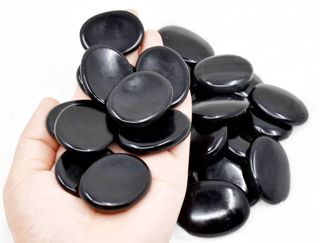 Black Tourmaline Worry  Stones (Meditation and Self-Acceptance)