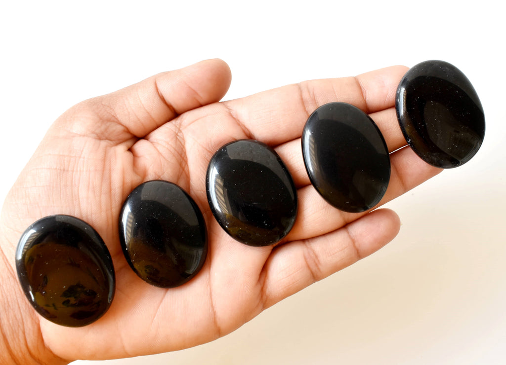 Black Obsidian Pocket Stones. | Worry & Palm Stones | Wiccan Center