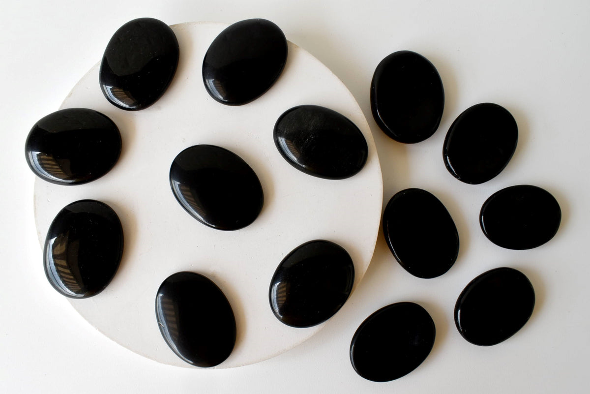 Black Obsidian Pocket Stones. | Worry & Palm Stones | Wiccan Center