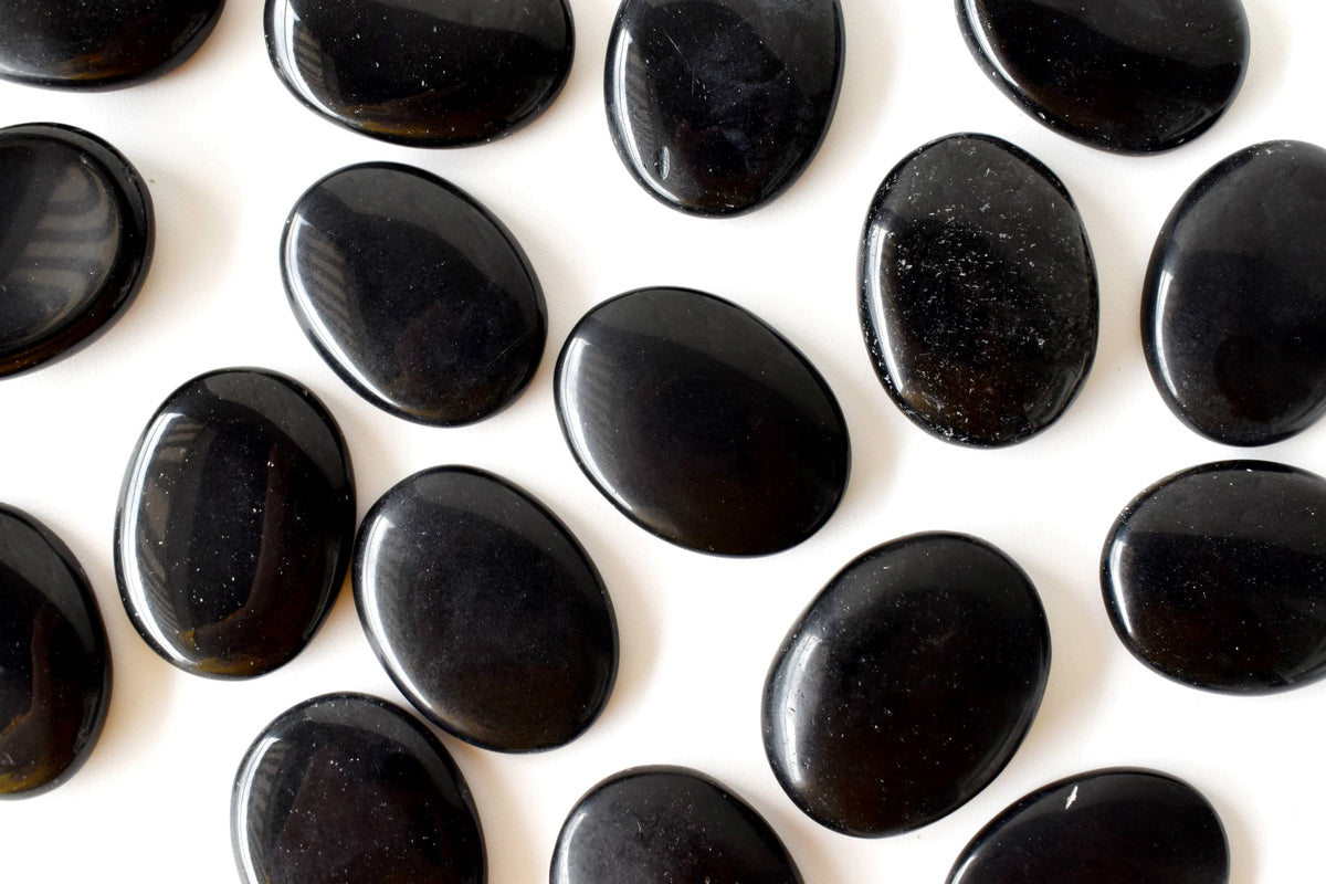 Black Obsidian Pocket Stones. | Worry & Palm Stones | Wiccan Center