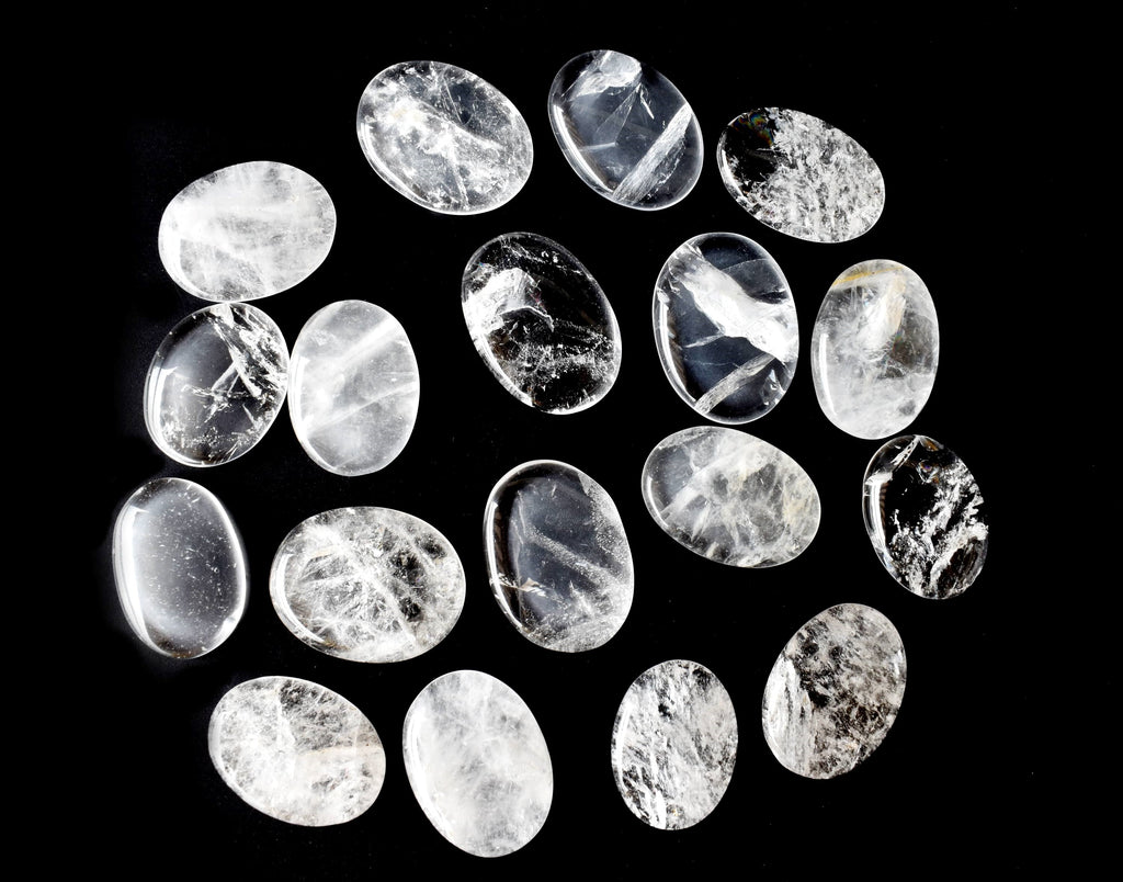 Crystal Quartz Pocket Stones (Dispelling Negative Energy and Meditation) | Worry & Palm Stones | Wiccan Center