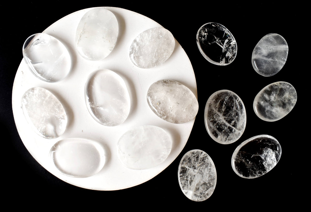 Crystal Quartz Pocket Stones (Dispelling Negative Energy and Meditation) | Worry & Palm Stones | Wiccan Center