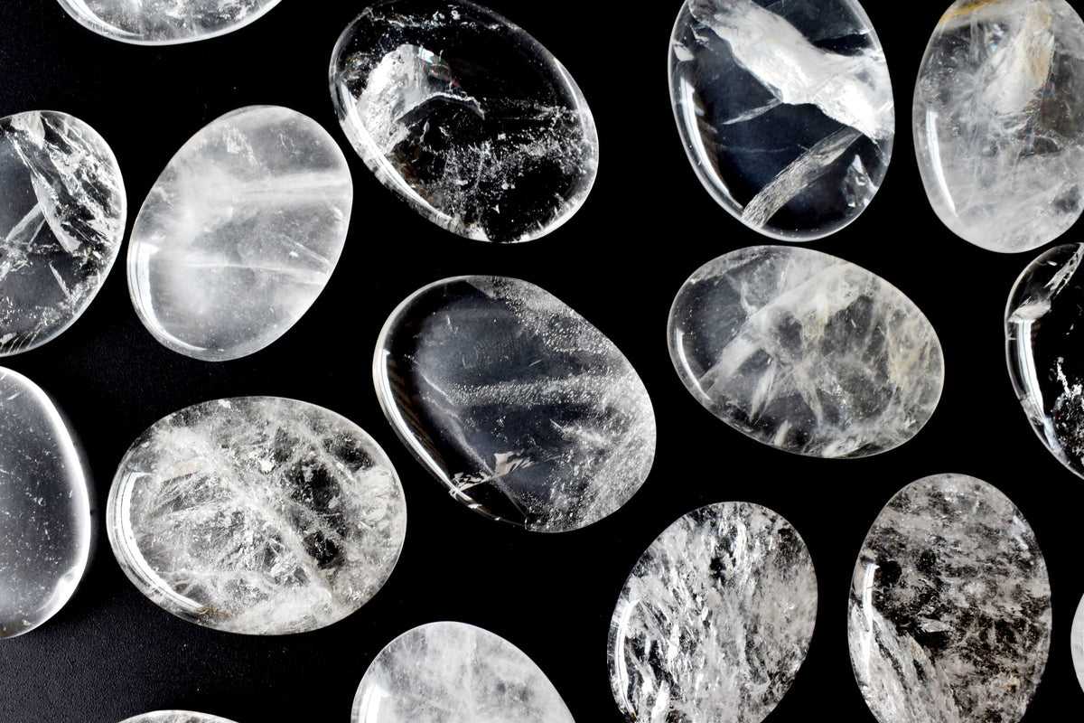 Crystal Quartz Pocket Stones (Dispelling Negative Energy and Meditation) | Worry & Palm Stones | Wiccan Center