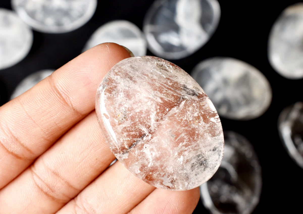 Crystal Quartz Pocket Stones (Dispelling Negative Energy and Meditation) | Worry & Palm Stones | Wiccan Center