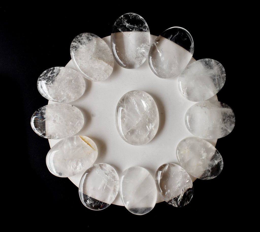 Crystal Quartz Pocket Stones (Dispelling Negative Energy and Meditation) | Worry & Palm Stones | Wiccan Center