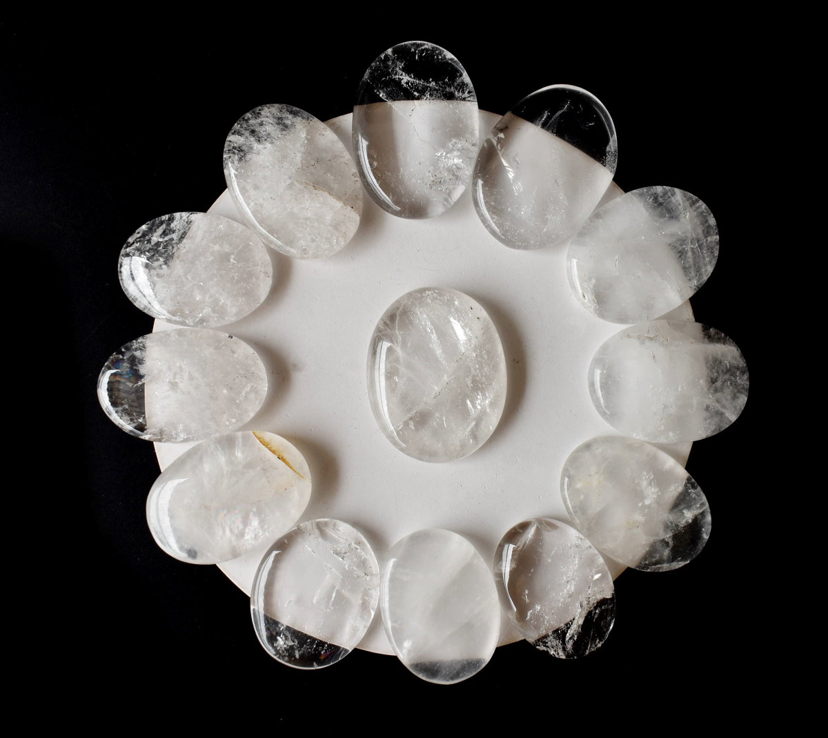Crystal Quartz Pocket Stones (Dispelling Negative Energy and Meditation) | Worry & Palm Stones | Wiccan Center