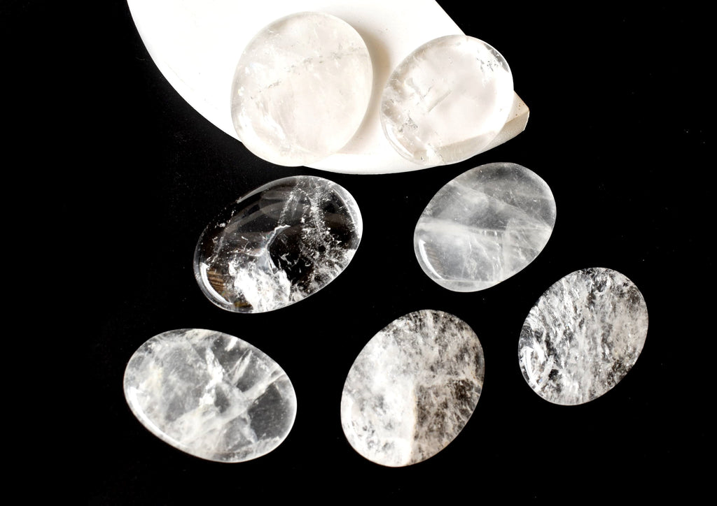 Crystal Quartz Pocket Stones (Dispelling Negative Energy and Meditation) | Worry & Palm Stones | Wiccan Center
