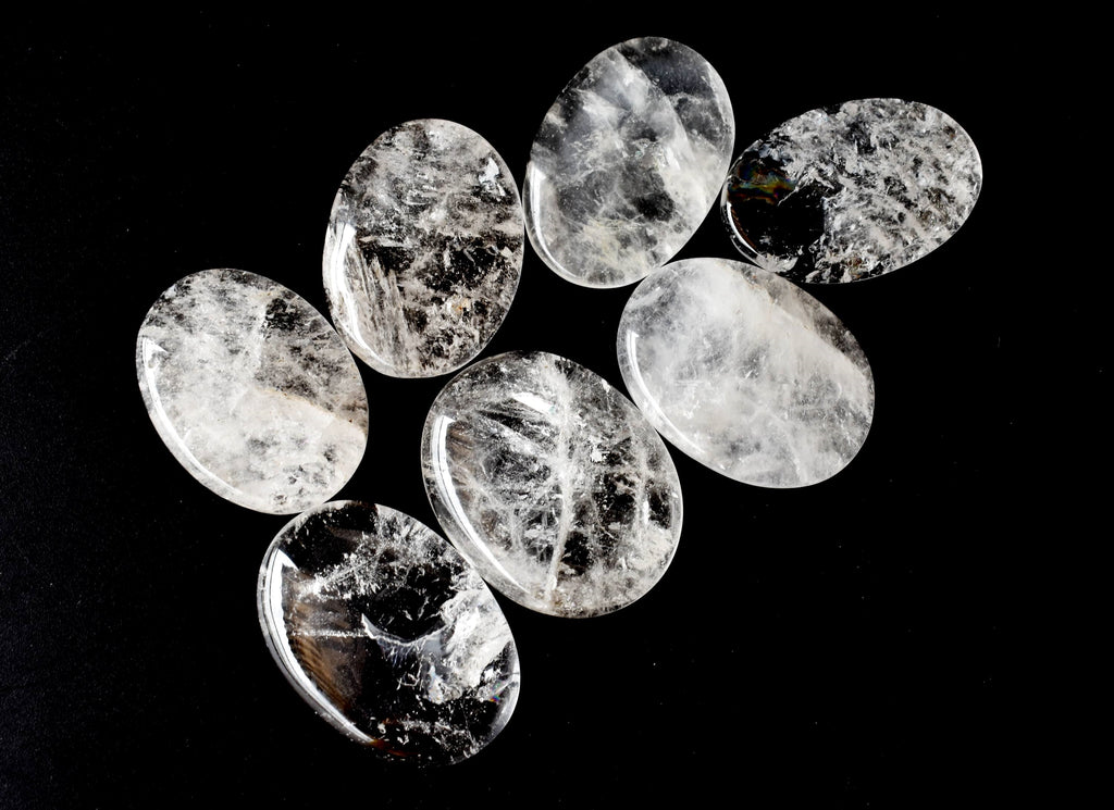 Crystal Quartz Pocket Stones (Dispelling Negative Energy and Meditation) | Worry & Palm Stones | Wiccan Center