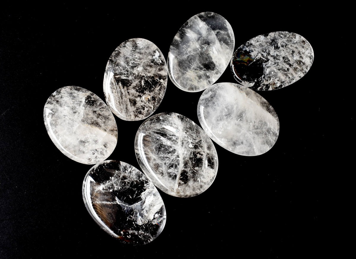 Crystal Quartz Pocket Stones (Dispelling Negative Energy and Meditation) | Worry & Palm Stones | Wiccan Center