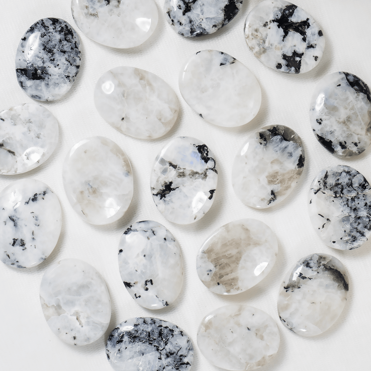 Rainbow Moonstone Worry Stones (Compassion and Psychic Abilities).