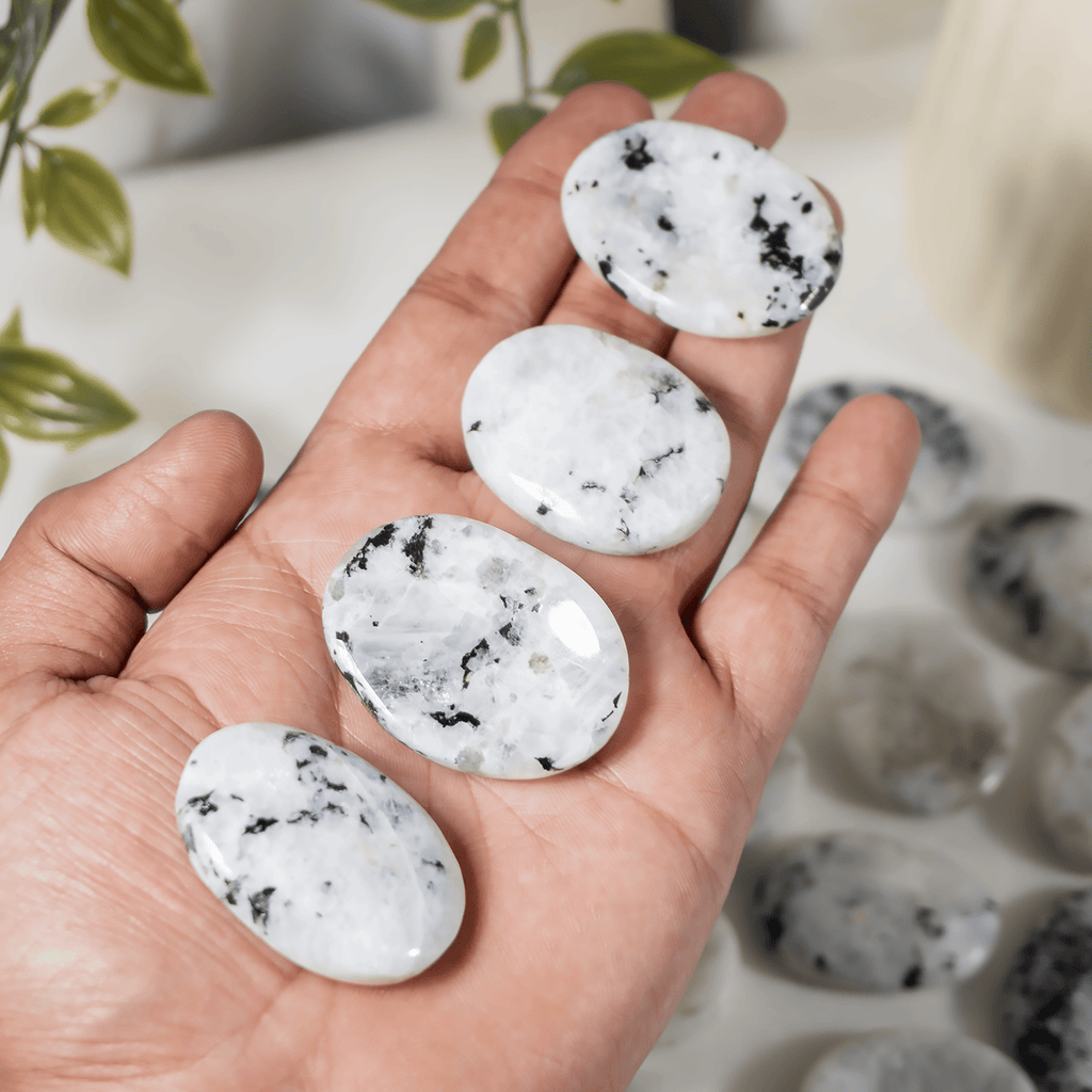 Rainbow Moonstone Worry Stones (Compassion and Psychic Abilities).