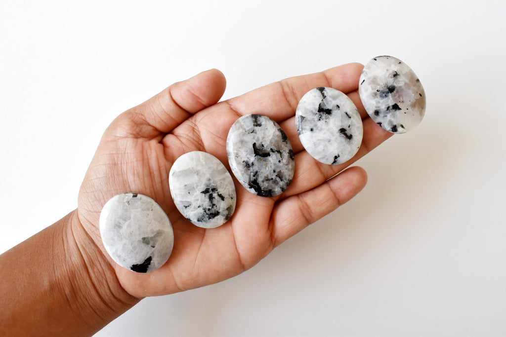 Rainbow Moonstone Worry Stones (Compassion and Psychic Abilities).