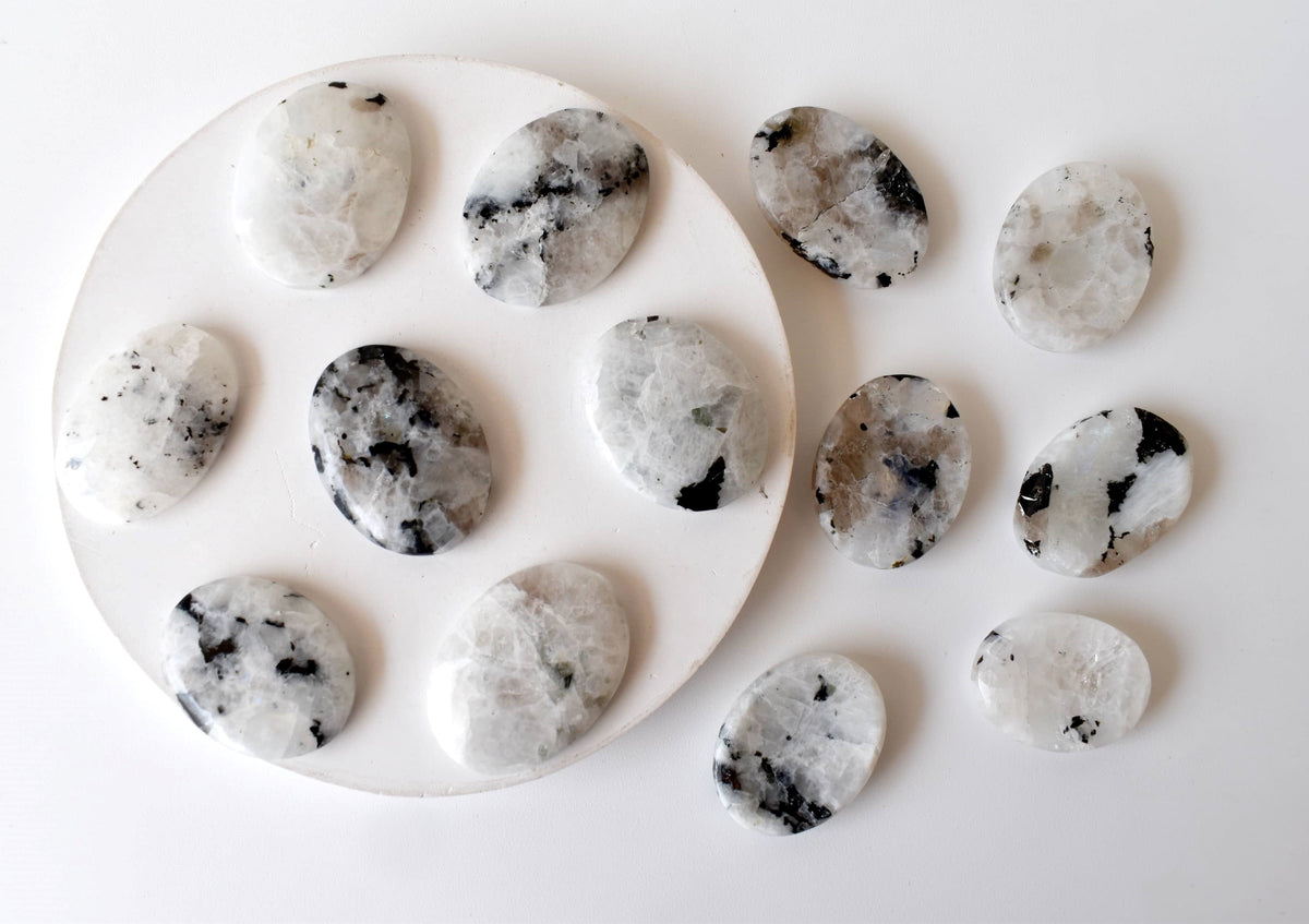 Rainbow Moonstone Worry Stones (Compassion and Psychic Abilities).