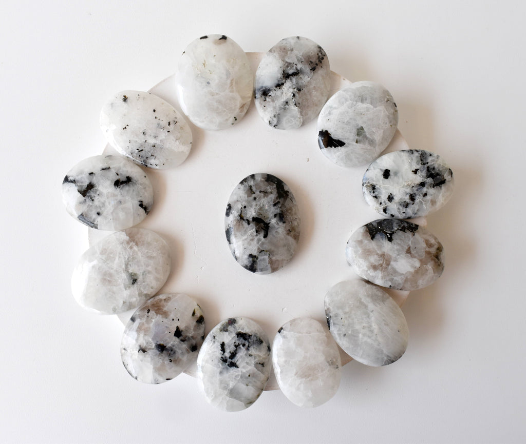 Rainbow Moonstone Worry Stones (Compassion and Psychic Abilities).