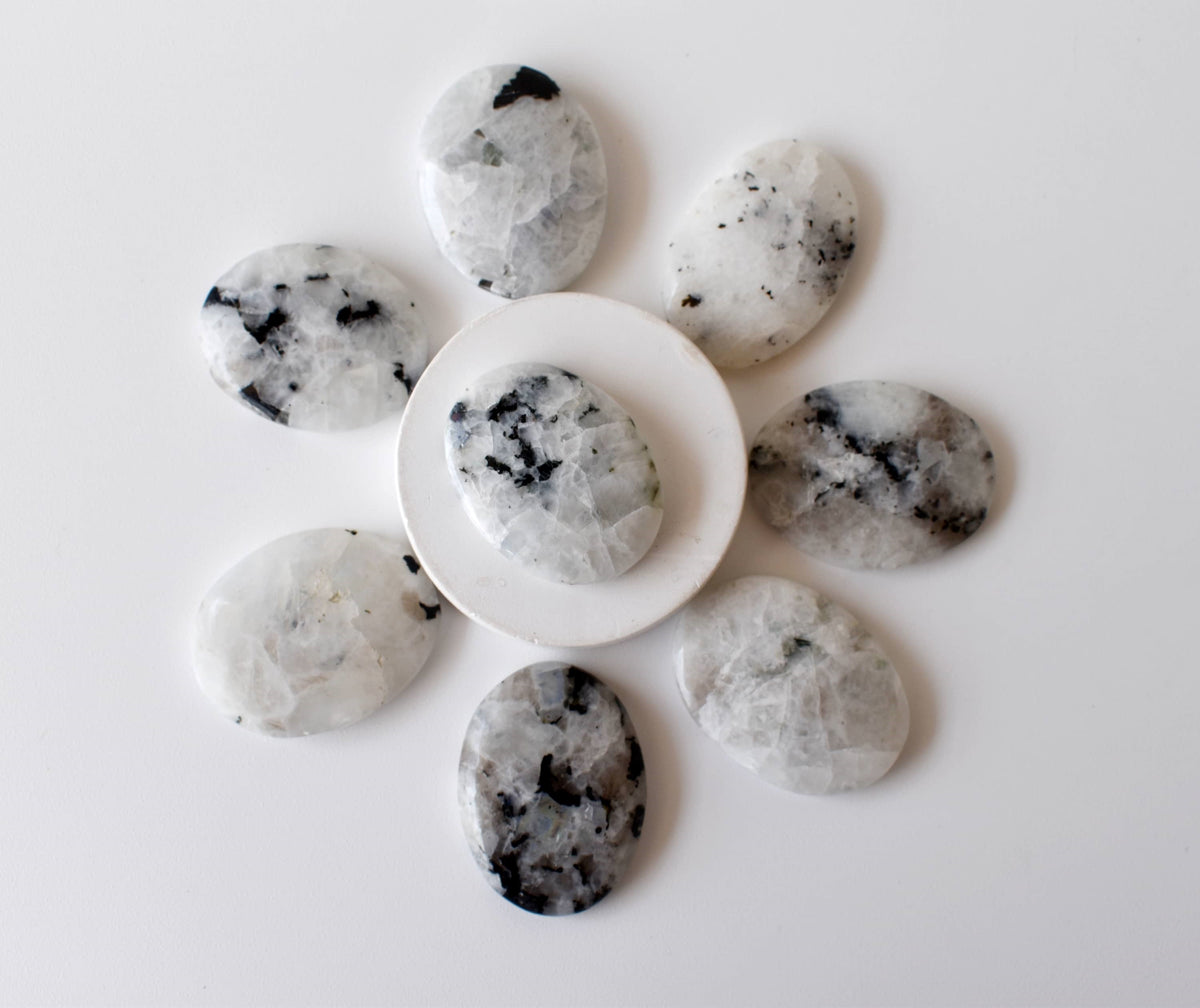 Rainbow Moonstone Worry Stones (Compassion and Psychic Abilities).