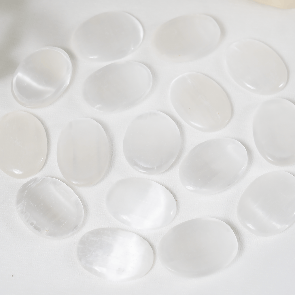 Selenite Pocket Stones (Protection and Clairvoyance )