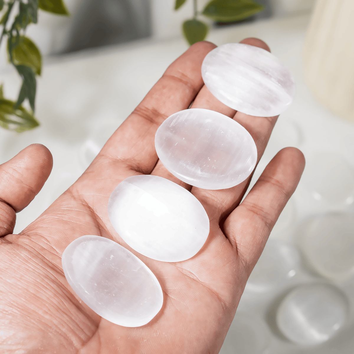 Selenite Pocket Stones (Protection and Clairvoyance )